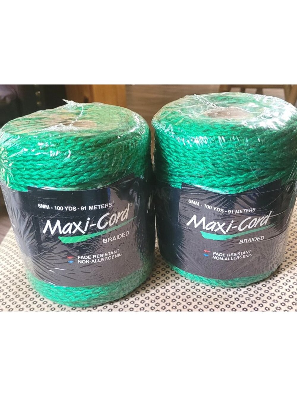 Maxi-Cord 2 Braided Polypropylene Kelly Green 6mm 100 Yards 91 Meters Craft Cord